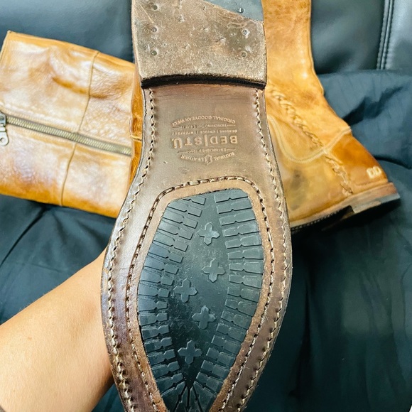 BED|STU Rich Tan Leather Over the Knee Boots - Picture 3 of 7